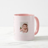 ピンクのフローラバプテスマのバイブルの詩の写真ガール マグカップ (正面右)