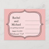 ピンクのフローラバラつる植物日付の保存 案内ポストカード (裏面)