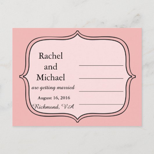 ピンクのフローラバラつる植物日付の保存 案内ポストカード (裏面)