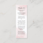 ピンクのフローラバラフォトウォーターカラーブックマーク スキニー名刺 (裏面)