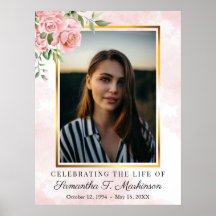 ピンクのフローラバラフォトウォーターカラー葬儀