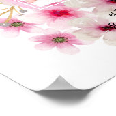 ピンクのフローラバラフォトボーティゾバプティスマの女の子の名前 ポスター (角)