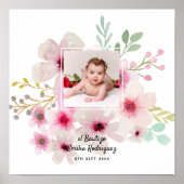 ピンクのフローラバラフォトボーティゾバプティスマの女の子の名前 ポスター (正面)