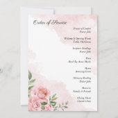 ピンクのフローラバラ写真水の色の順序サービス 招待状 (裏面)