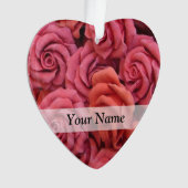 ピンクのフローラバラ オーナメント (正面)