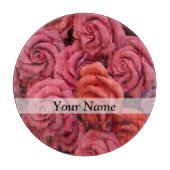 ピンクのフローラバラ カッティングボード (正面)