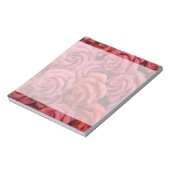 ピンクのフローラバラ ノートパッド (回転)