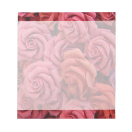 ピンクのフローラバラ ノートパッド