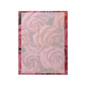 ピンクのフローラバラ ノートパッド (回転)