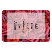 ピンクのフローラバラ マグネット (横)