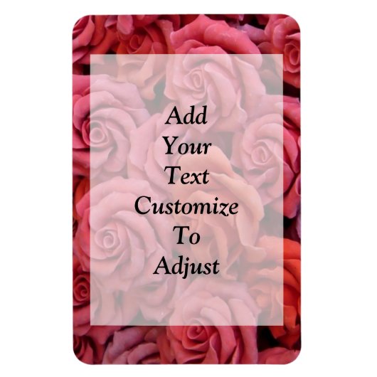 ピンクのフローラバラ マグネット (縦)