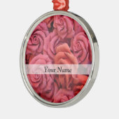 ピンクのフローラバラ メタルオーナメント (左)