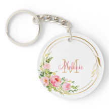 ピンクのフローラバラ-金ゴールドフレーム – パーソナライズされた