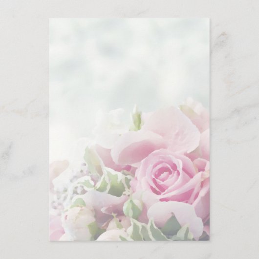 ピンクのフローラパステル結婚の詳細エンクロージャカード エンクロージャーカード (裏面)