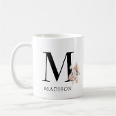 ピンクのフローラパメ離れット水彩モノグラム コーヒーマグカップ (左)