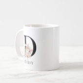 ピンクのフローラパメ離れット水彩モノグラム コーヒーマグカップ (正面左)