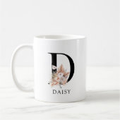 ピンクのフローラパメ離れット水彩モノグラム コーヒーマグカップ (左)