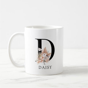 ピンクのフローラパメ離れット水彩モノグラム コーヒーマグカップ