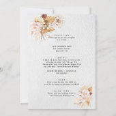 ピンクのフローラパンパスグラス離れパームの全てが一つ 招待状 (裏面)