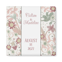 ピンクのフローラパーソナライズされたおもしろい結婚吸光度