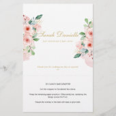 ピンクのフローラパーソナライズされたキャンディバーラッパー (正面)