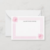 ピンクのフローラパーソナライズされたノートカード ノートカード (正面)