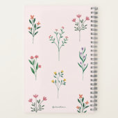 ピンクのフローラパーソナライズされたノート ノートブック (裏面)