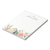 ピンクのフローラパーソナライズされたメモ帳 ノートパッド (回転)