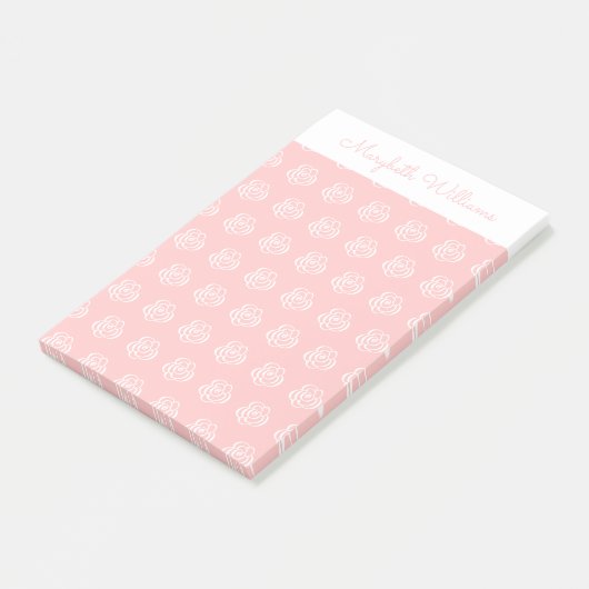 ピンクのフローラパーソナライズされた花Post-It Notes ポストイット (アングル)