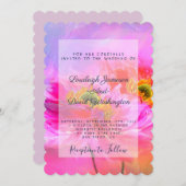 ピンクのフローラファンタジー招待 招待状 (正面/裏面)