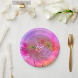 ピンクのフローラファンタジー紙プレート ペーパープレート