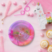 ピンクのフローラファンタジー紙プレート ペーパープレート (パーティー)