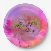 ピンクのフローラファンタジー紙プレート ペーパープレート (正面)