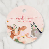 ピンクのフローラファーム動物誕生日ありがとう フェイバータグ (裏面)