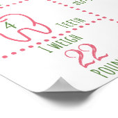 ピンクのフローラファーム1stバースデーマイルストーンポスター ポスター (角)