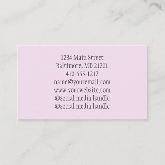 ピンクのフローラフェミニンの花 名刺 (裏面)