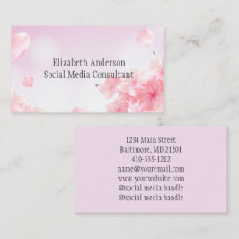 ピンクのフローラフェミニンの花 名刺