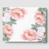 ピンクのフローラフォト悔やみや弔慰葬式の水色 ゲストブック (裏面)