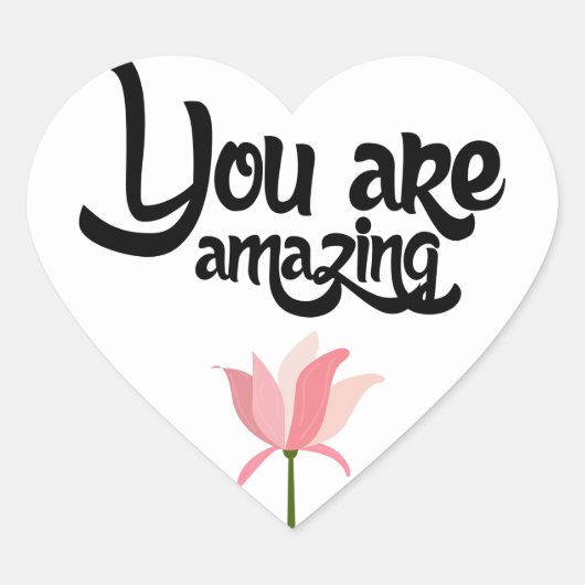 ピンクのフローラフラワーラブ考え、こんにちは ハートシール (正面)