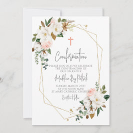 ピンクのフローラフレームの確認 招待状