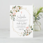 ピンクのフローラフレームの確認 招待状 (スタンド正面)