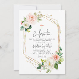 ピンクのフローラフレームの確認 招待状