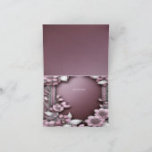 ピンクのフローラフレームサンキューカード サンキューカード (内部)