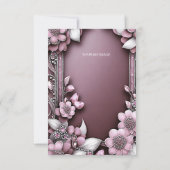 ピンクのフローラフレームサンキューカード サンキューカード (裏面)