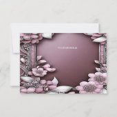 ピンクのフローラフレームサンキューカード サンキューカード (裏面)