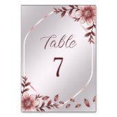 ピンクのフローラフレームテーブル番号 テーブルナンバー (裏面)