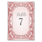 ピンクのフローラフレームテーブル番号 テーブルナンバー (正面)