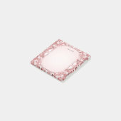 ピンクのフローラフレームノートを投稿 ポストイット (アングル)