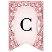 ピンクのフローラフレームバンティングフラグ バンティングフラッグ (第1の旗)