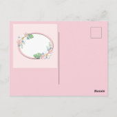 ピンクのフローラフレームラウンドキッズ春かわいいカスタミザ ポストカード (裏面)